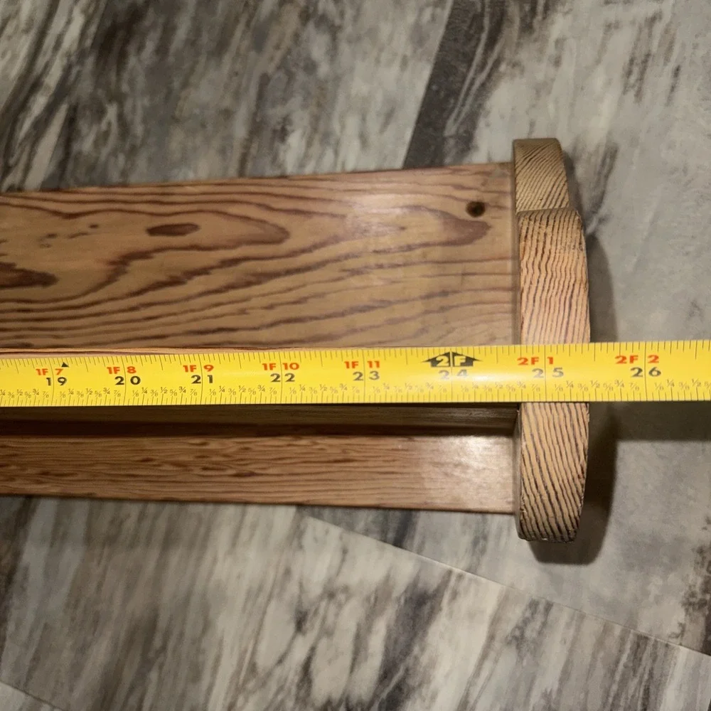 Vintage Heavy Rustic Primitive Country Wood Wall Corbel Shelf 25.5 In Cottage